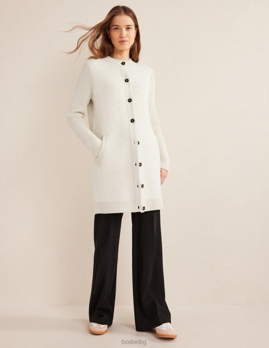 облекло Boden уютен котиган от букле топла слонова кост Жени LL682101