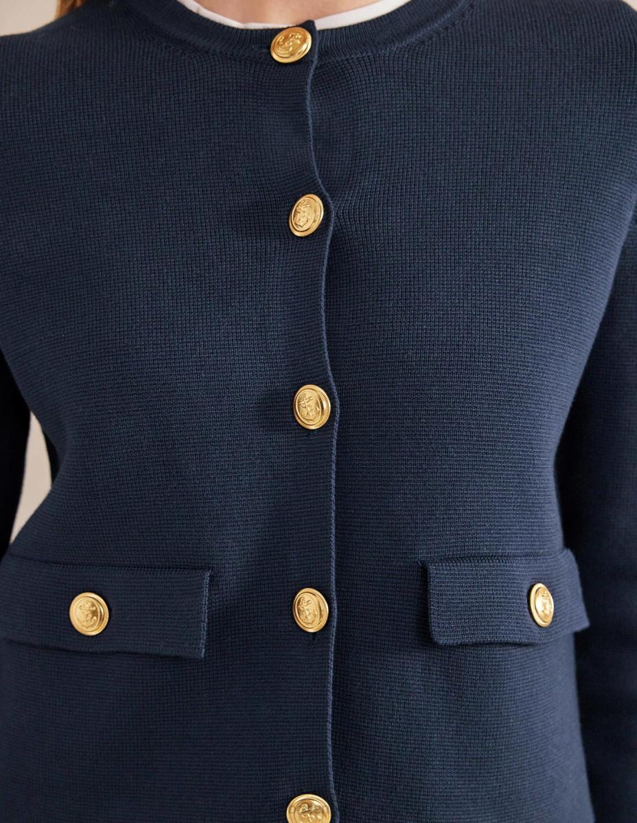 облекло Boden изрязано плетено яке военноморски флот Жени LL682479