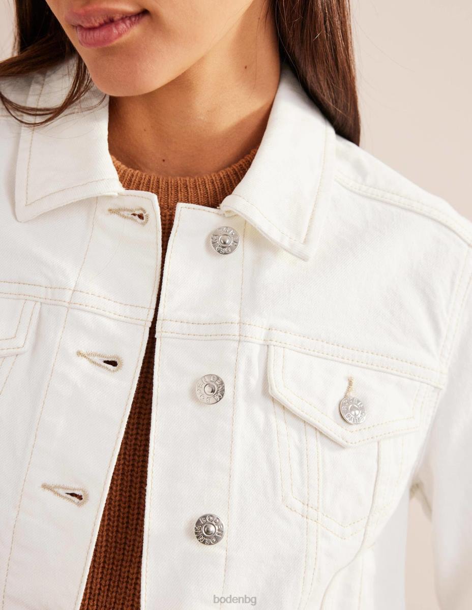 облекло Boden твърдо дънково яке екрю Жени LL68668