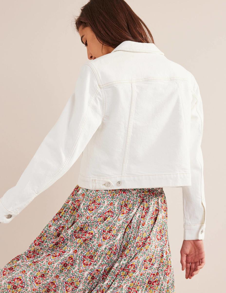 облекло Boden твърдо дънково яке екрю Жени LL68668