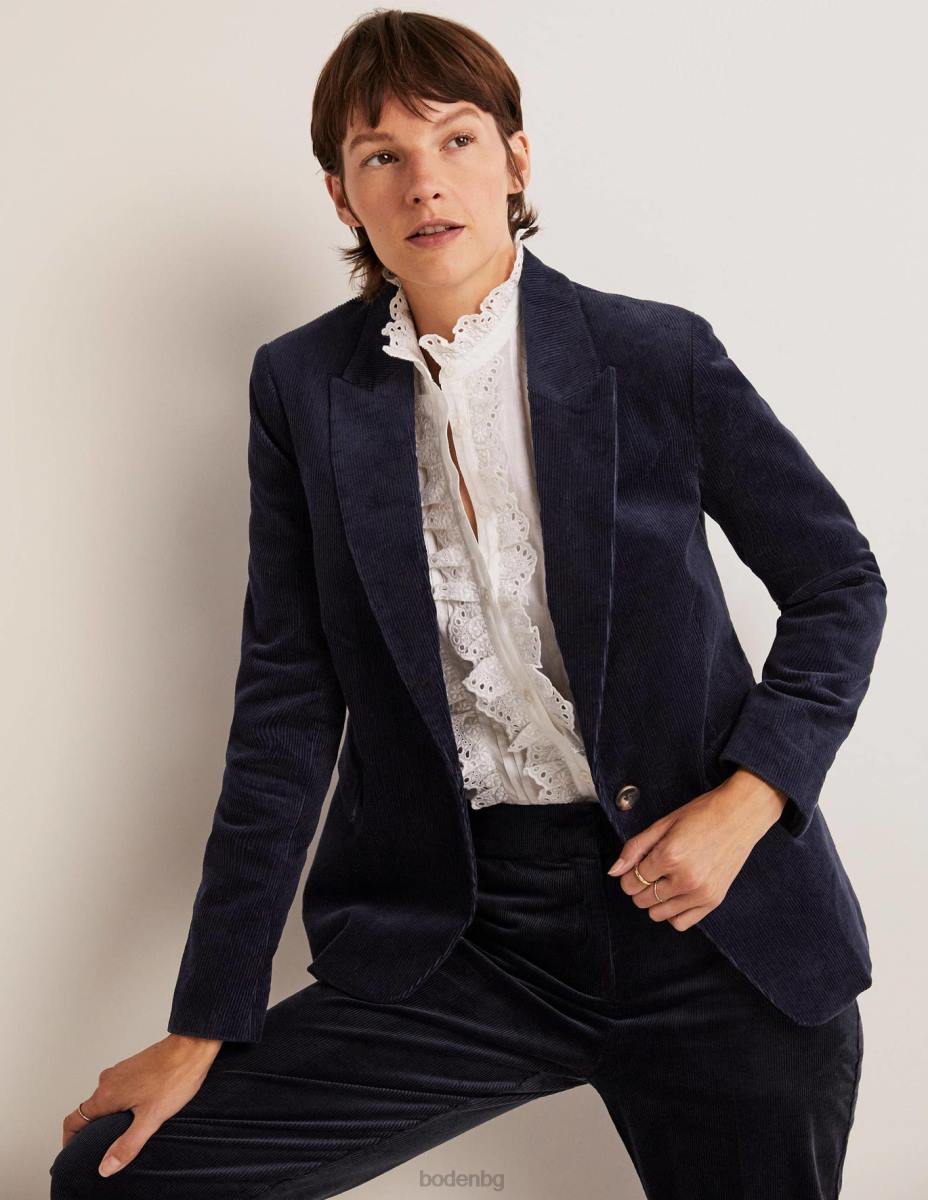 облекло Boden втален блейзър от рипсено кадифе военноморски флот Жени LL68669