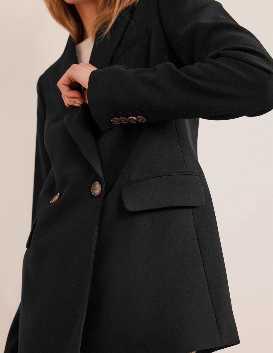 облекло Boden двуредно креп блейзър черен Жени LL68936