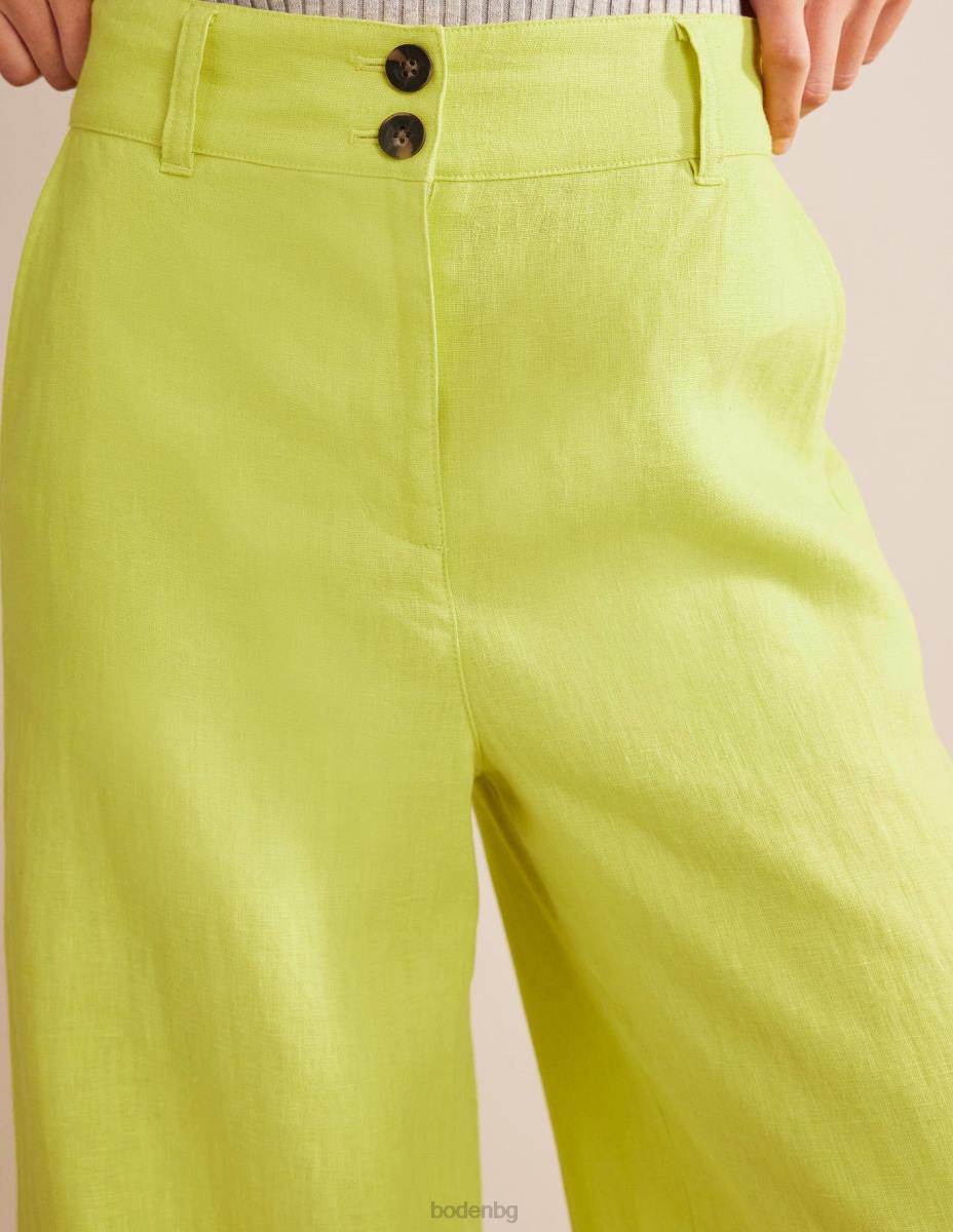 облекло Boden ленени панталони Highbury цитруси Жени LL682594