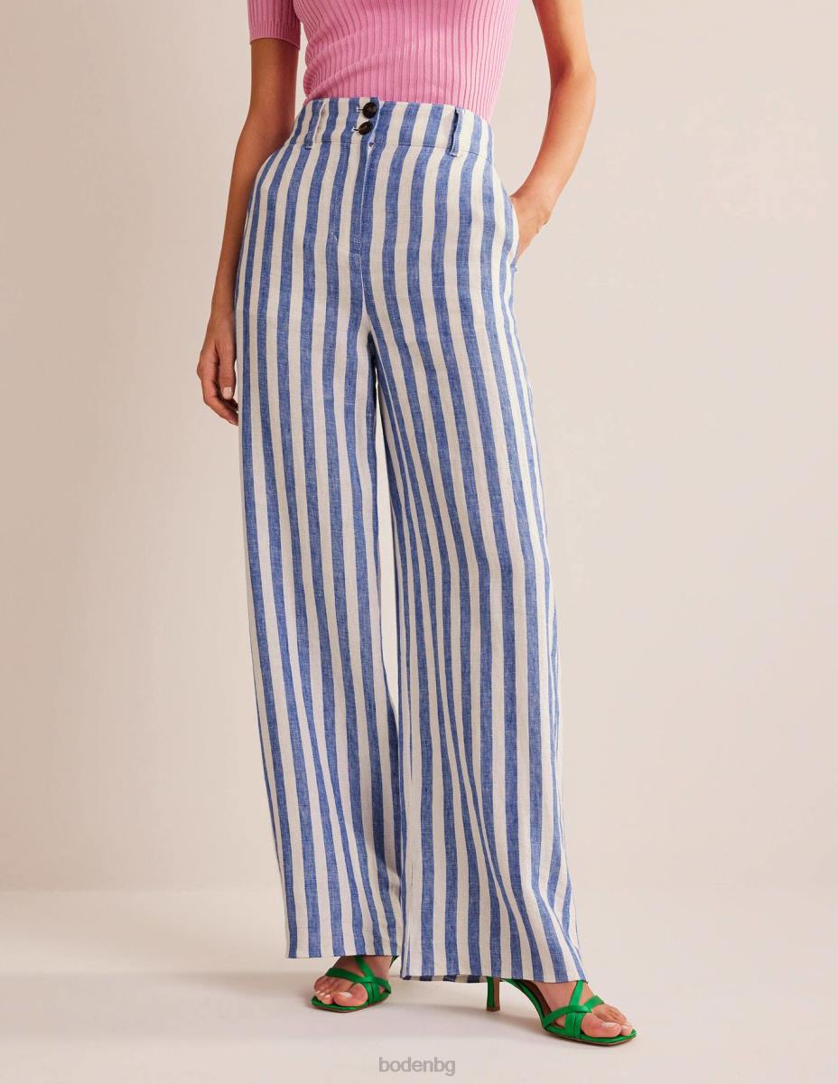 облекло Boden ленени панталони Highbury ивица Жени LL68963