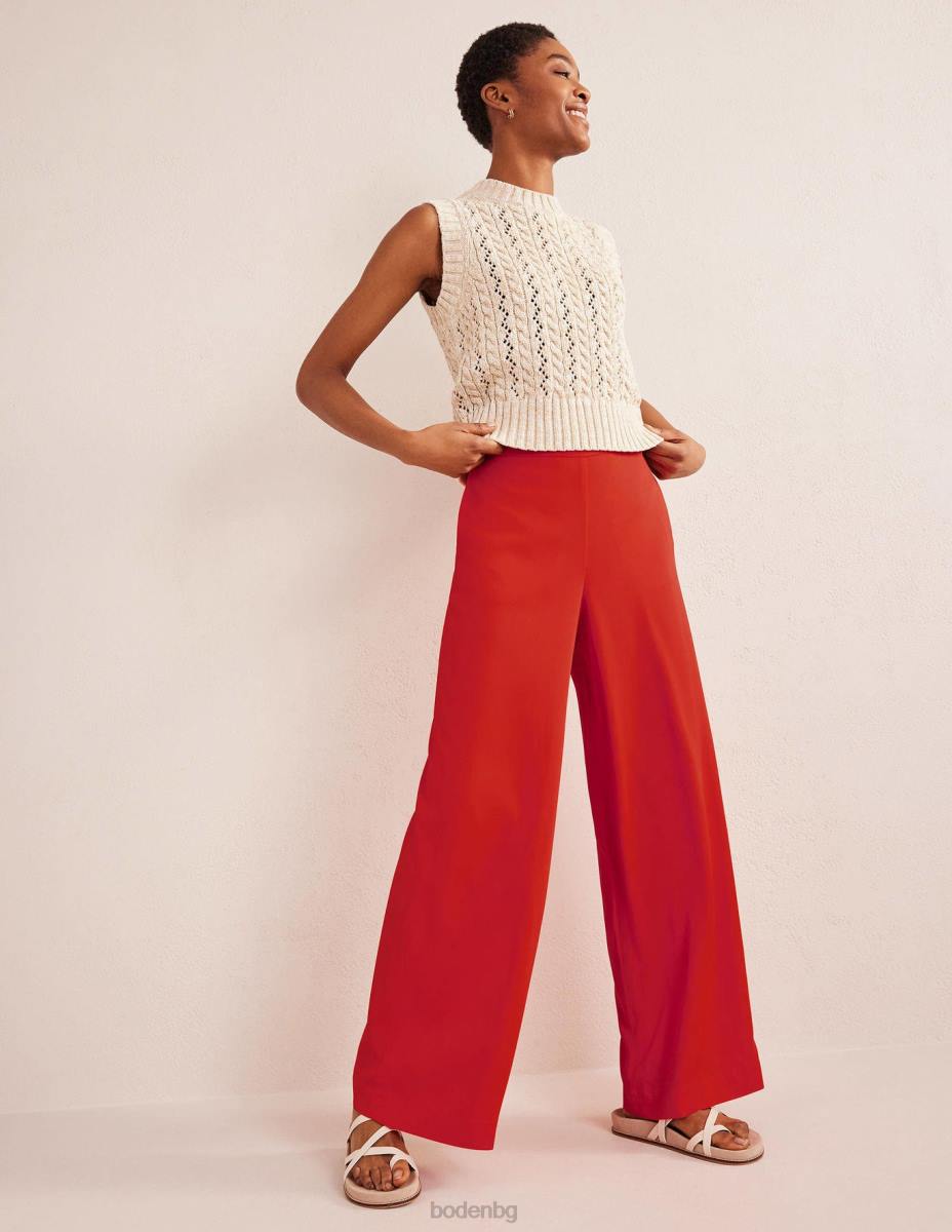облекло Boden течни широки панталони вермилион червено Жени LL681038
