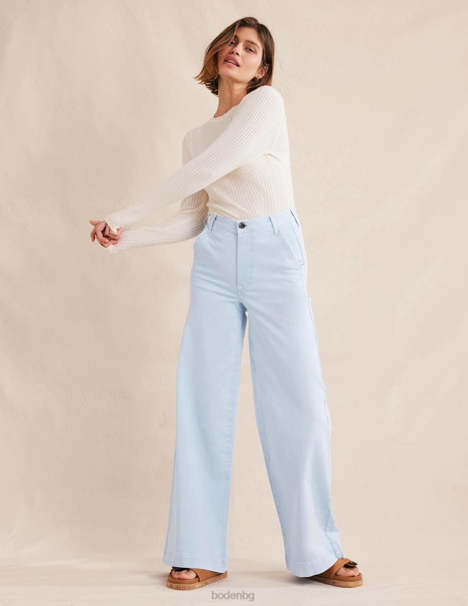 облекло Boden ежедневни широки панталони ксенон син Жени LL681120