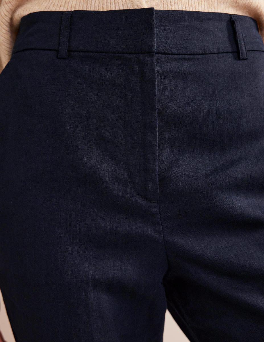 облекло Boden заужени ленени панталони военноморски флот Жени LL681281