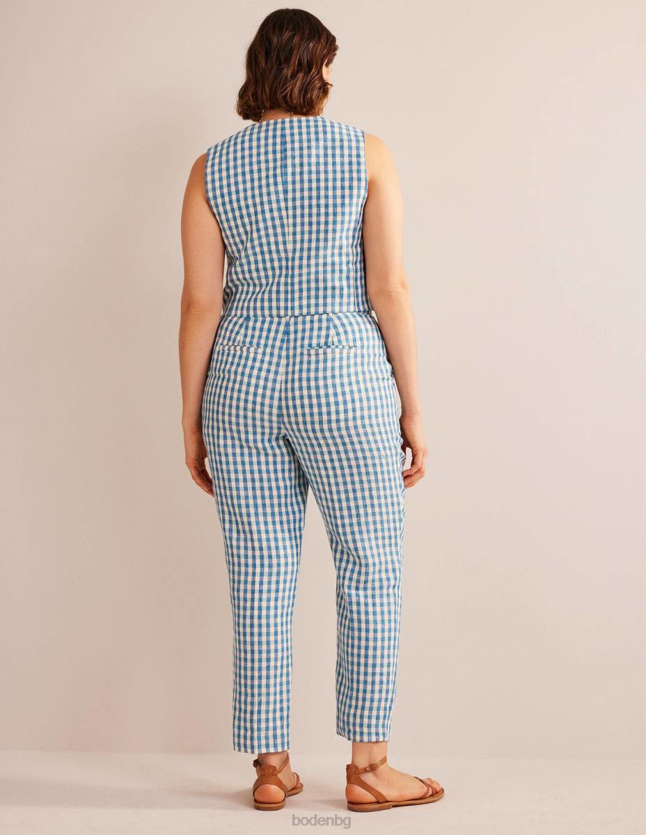 облекло Boden заужени ленени панталони проверка Жени LL681581