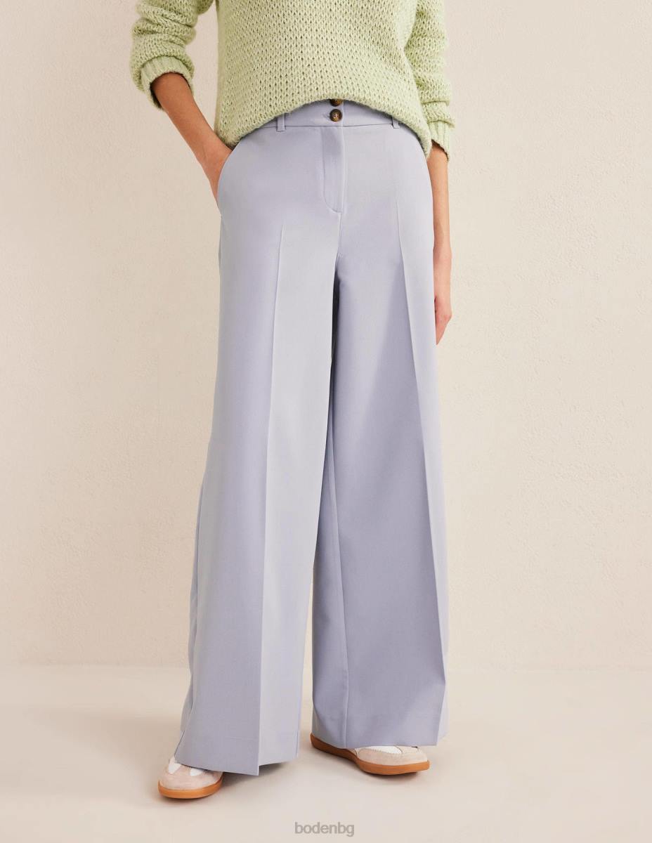 облекло Boden широк панталон с висока талия синя виелица Жени LL681631