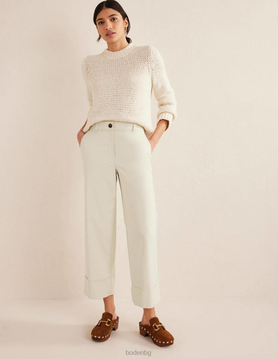 облекло Boden разкроени панталони с обърнати нагоре черупка от шам фъстък Жени LL682079