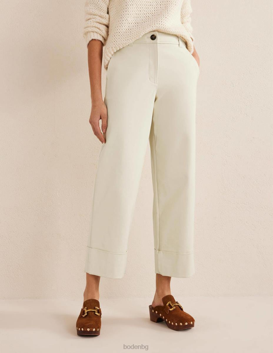 облекло Boden разкроени панталони с обърнати нагоре черупка от шам фъстък Жени LL682079