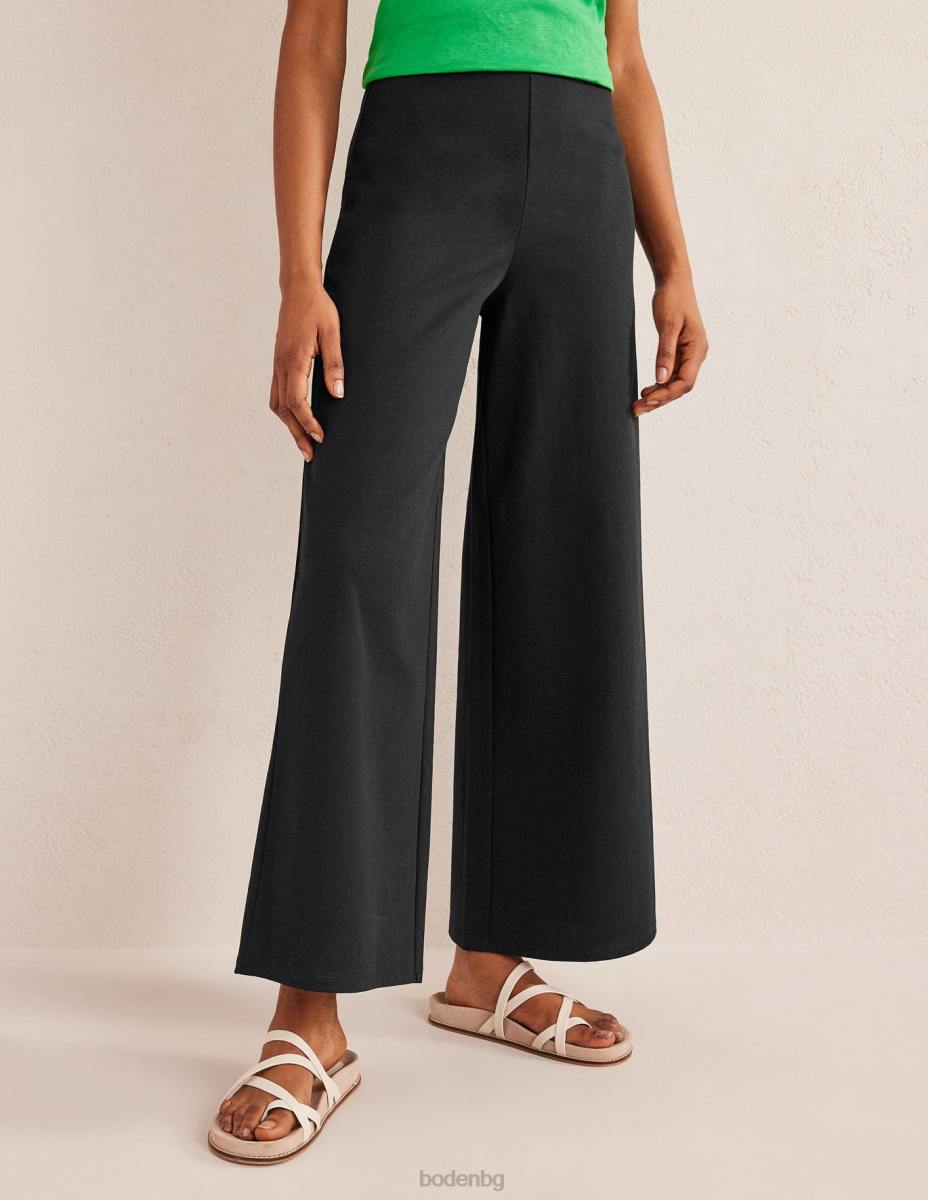 облекло Boden широк панталон от трико черен Жени LL682190