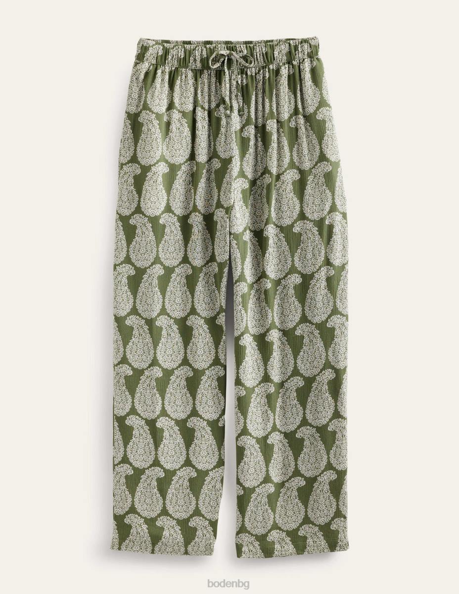 облекло Boden издърпани панталони с набръчкани панталони смърч и сладък пейсли Жени LL682250