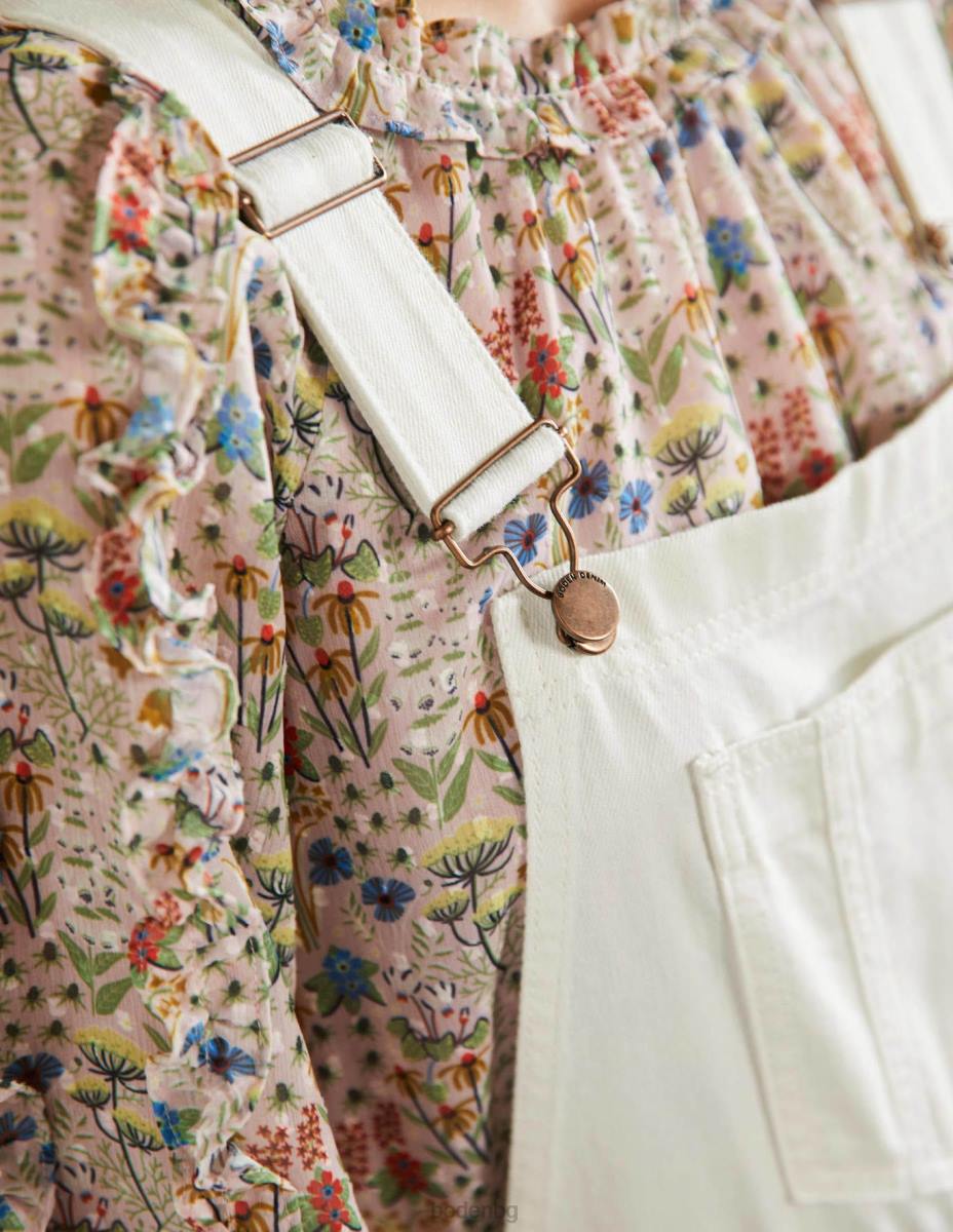 облекло Boden къс гащеризон със свободни крачоли екрю Жени LL682431