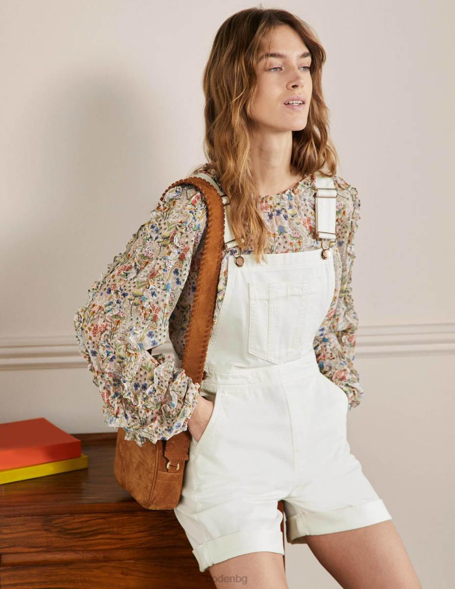 облекло Boden къс гащеризон със свободни крачоли екрю Жени LL682431