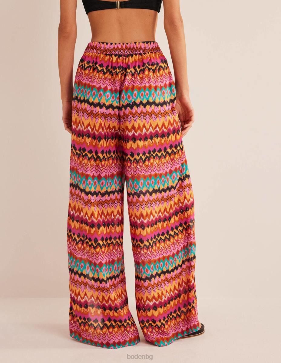 облекло Boden издърпайте панталоните със странични разцепки мулти & икат Жени LL682489