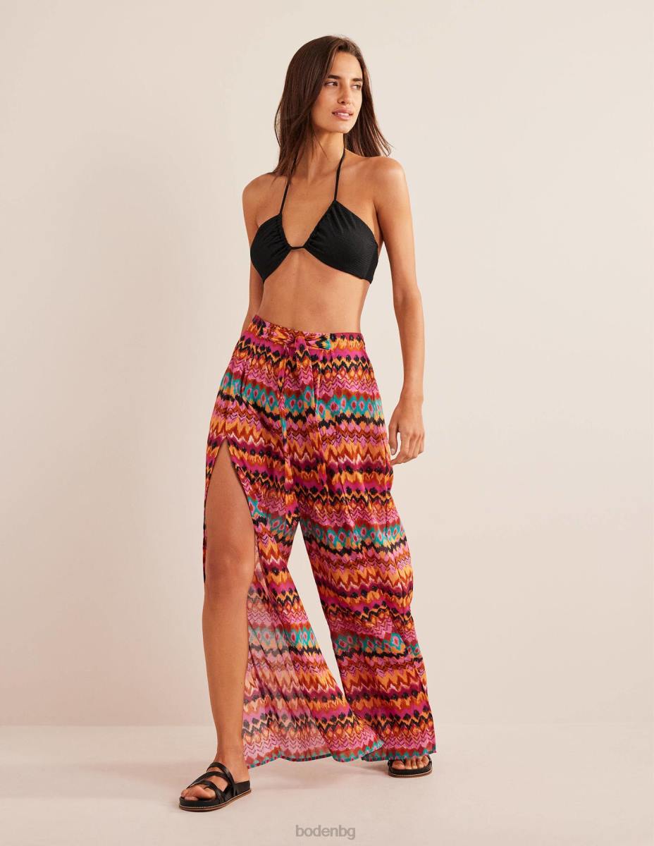 облекло Boden издърпайте панталоните със странични разцепки мулти & икат Жени LL682489