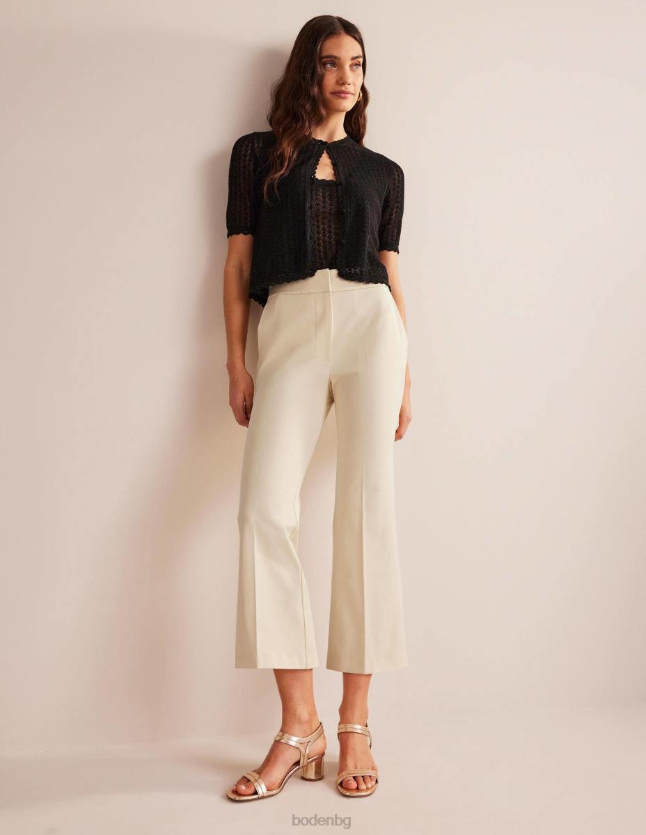 облекло Boden двуеластични панталони с кльош дорсет крем Жени LL68338
