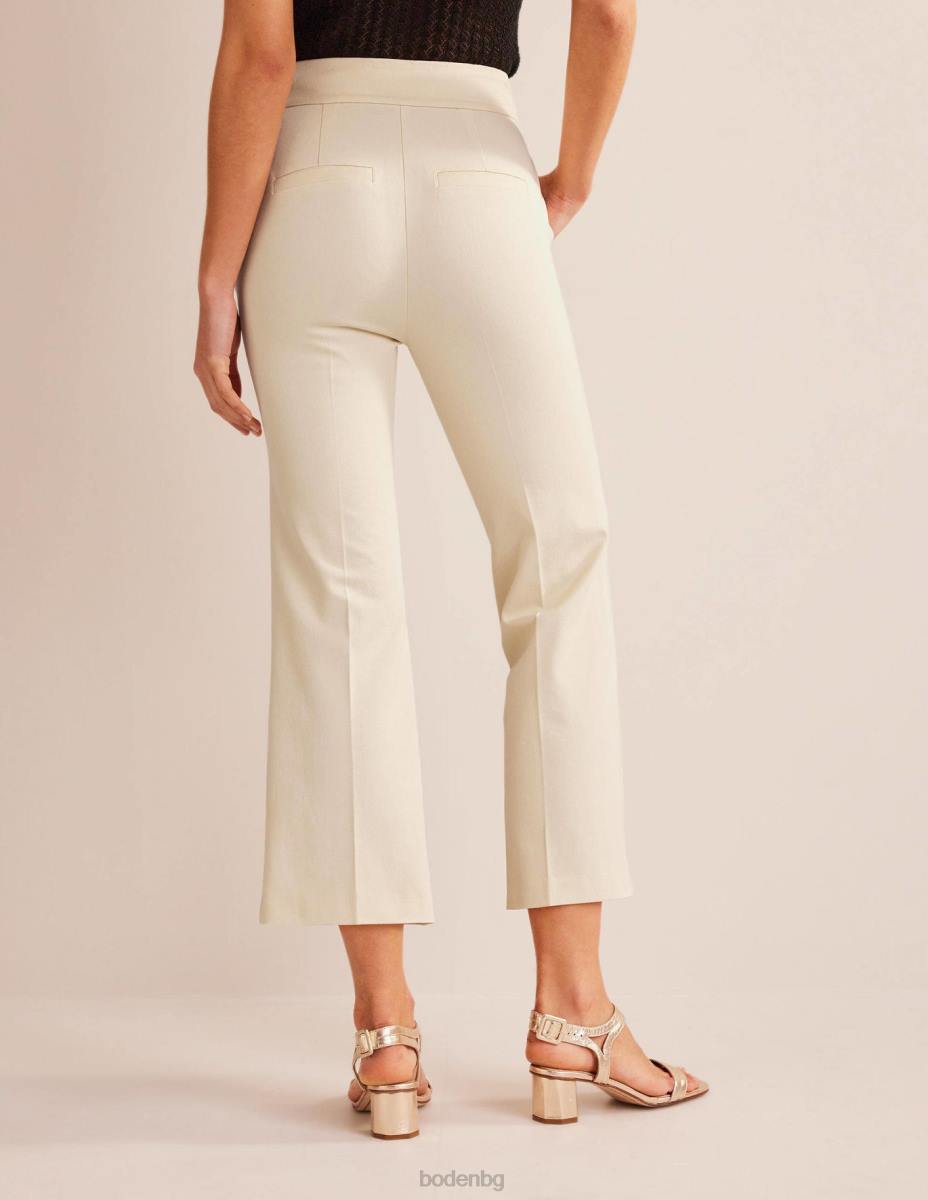 облекло Boden двуеластични панталони с кльош дорсет крем Жени LL68338