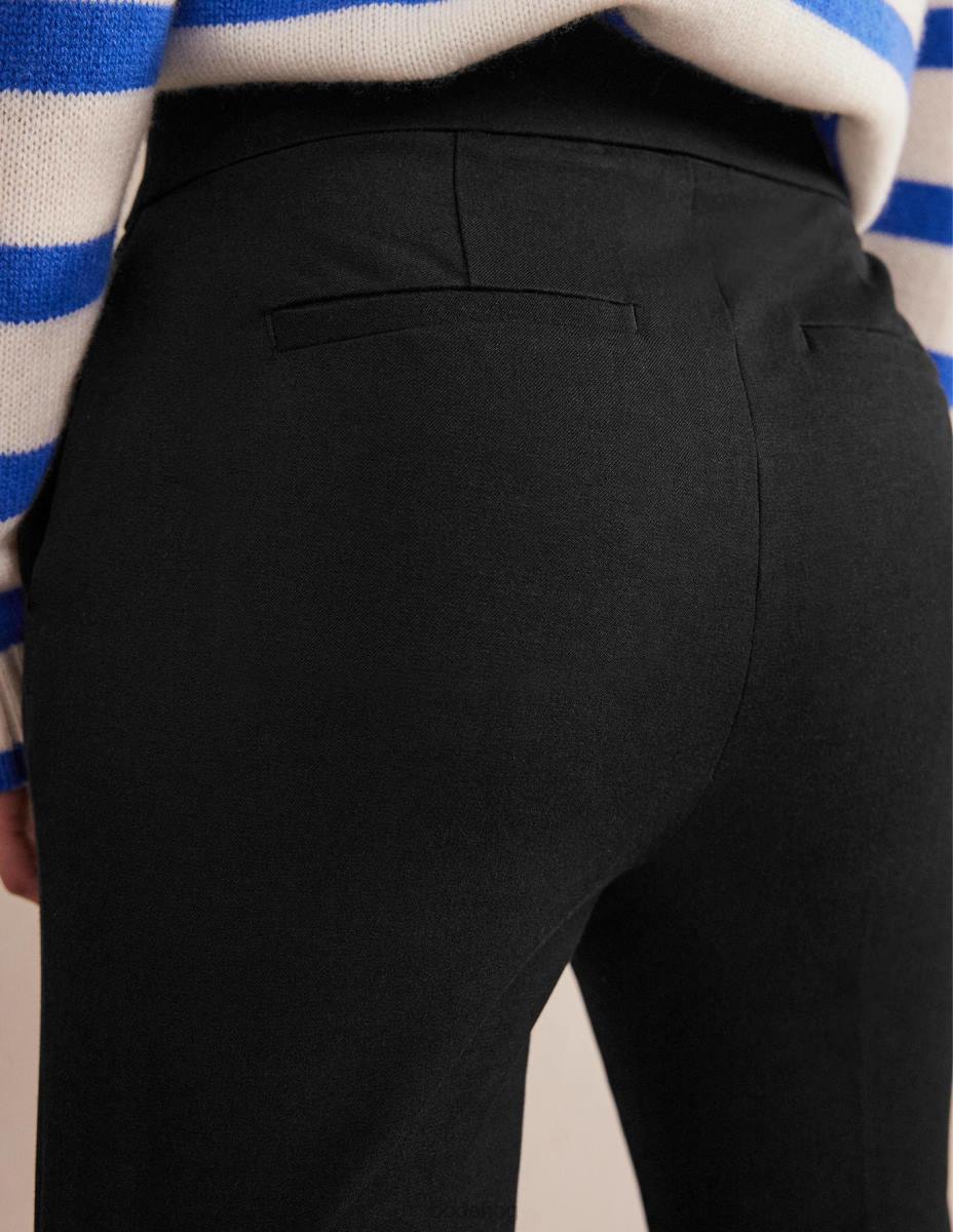 облекло Boden двуеластични панталони с кльош черен Жени LL68601