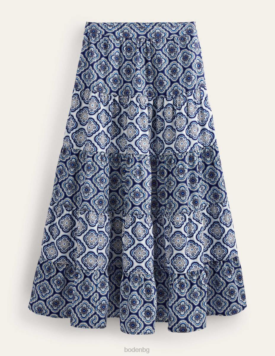 облекло Boden многослойна миди пола от поплин небесно син и растителен руж Жени LL681020