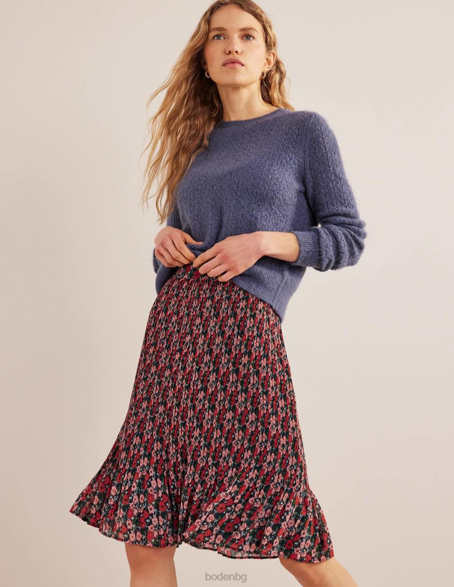 облекло Boden плисе пола с дължина до коляното мулти & абстрактен мак малък Жени LL681023