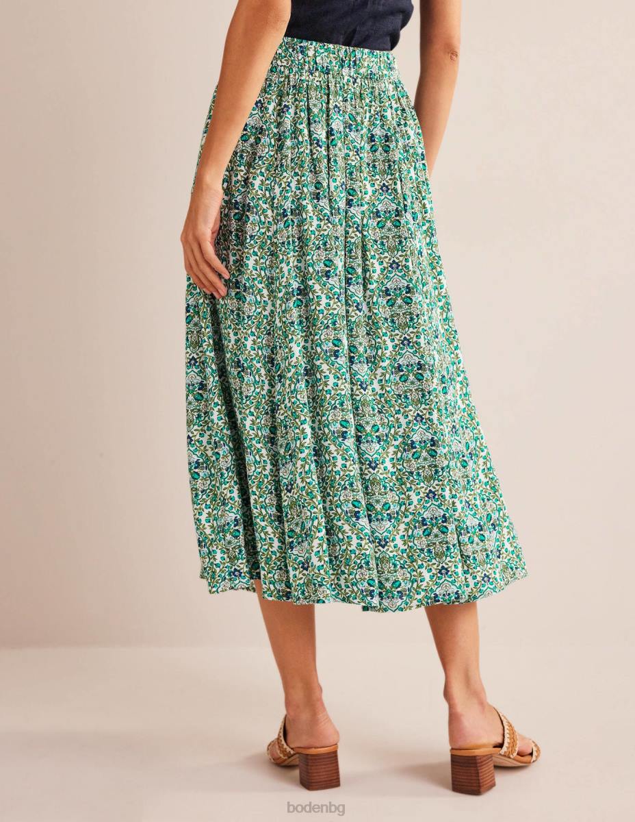 облекло Boden миди пола с бръчки речна тръстикова и лозова тераса Жени LL681188