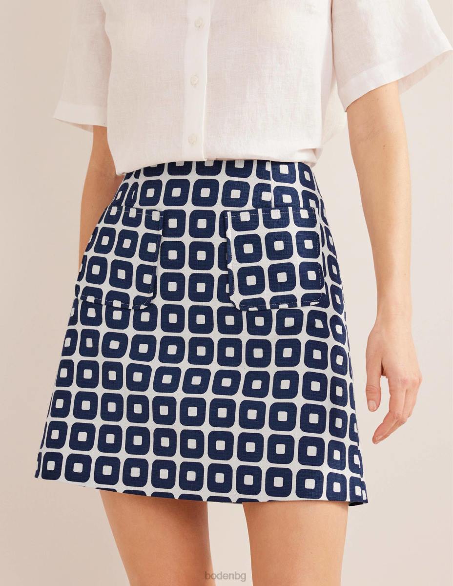 облекло Boden текстурирана миниатюрна линия френски флот и слонова кост и куб Жени LL681245