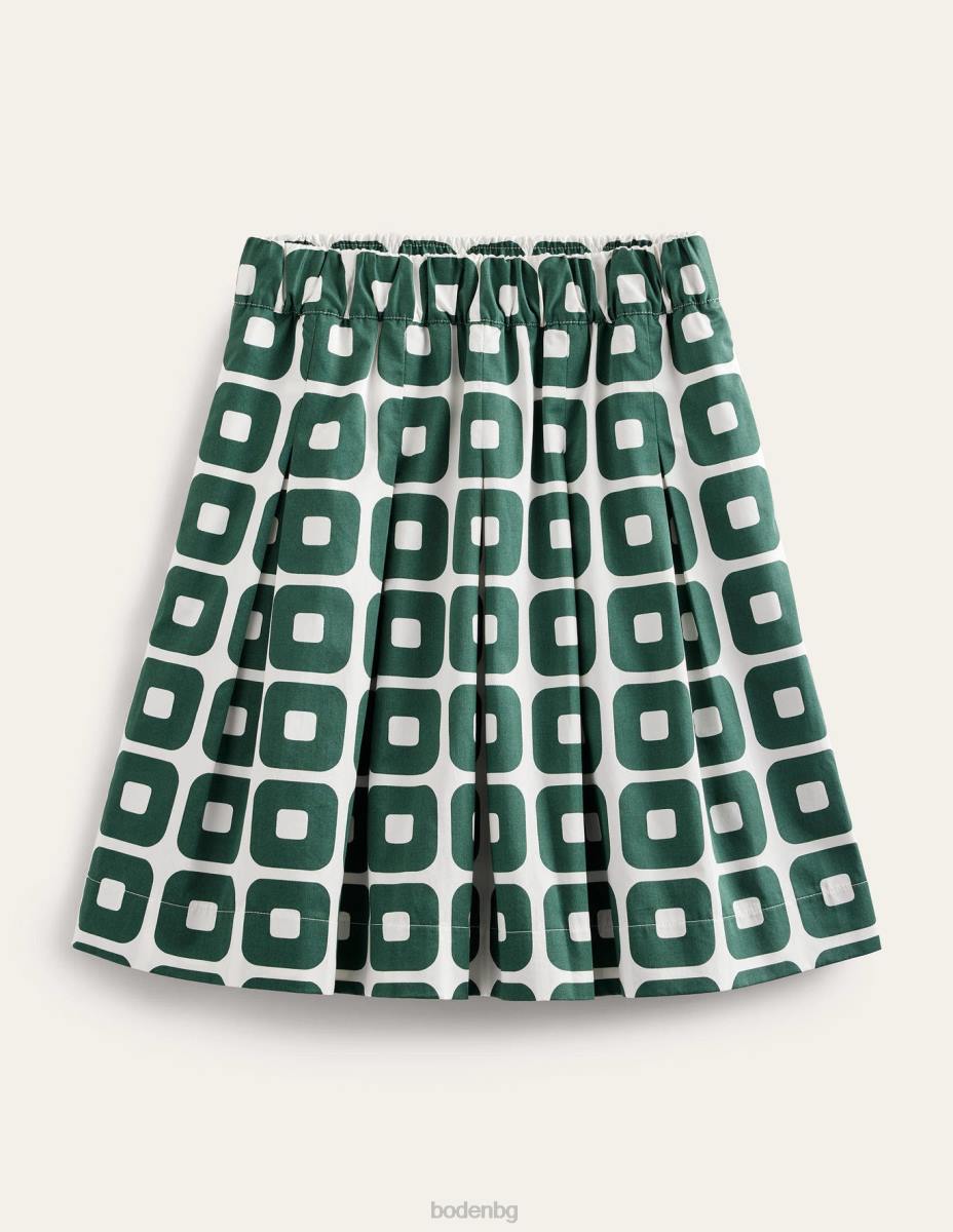 облекло Boden плисирана памучна пола трекинг зелено и куб Жени LL681294