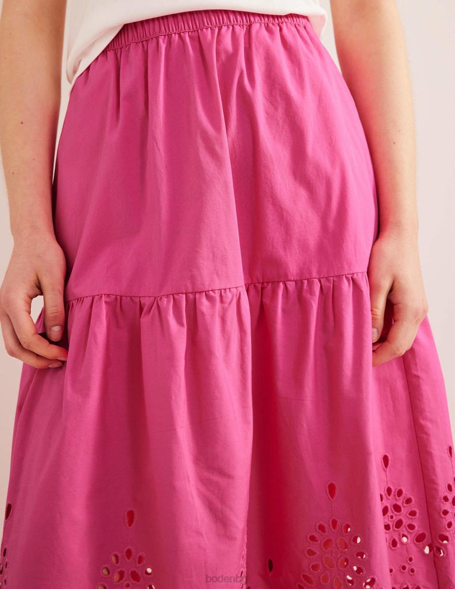 облекло Boden пълна бродери пола фестивално розово Жени LL681426