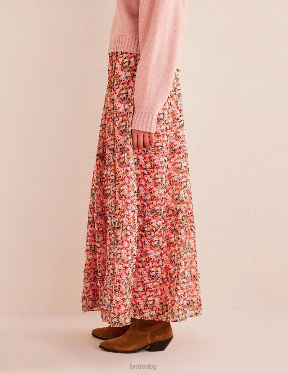облекло Boden макси пола с волани мулти и живописно цвете Жени LL681436