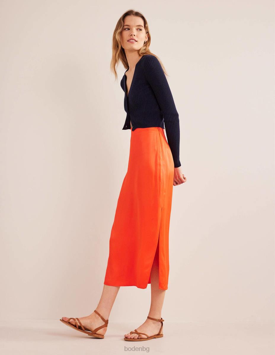 облекло Boden сатенена колонна пола чери домат Жени LL681452