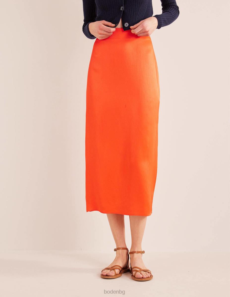 облекло Boden сатенена колонна пола чери домат Жени LL681452