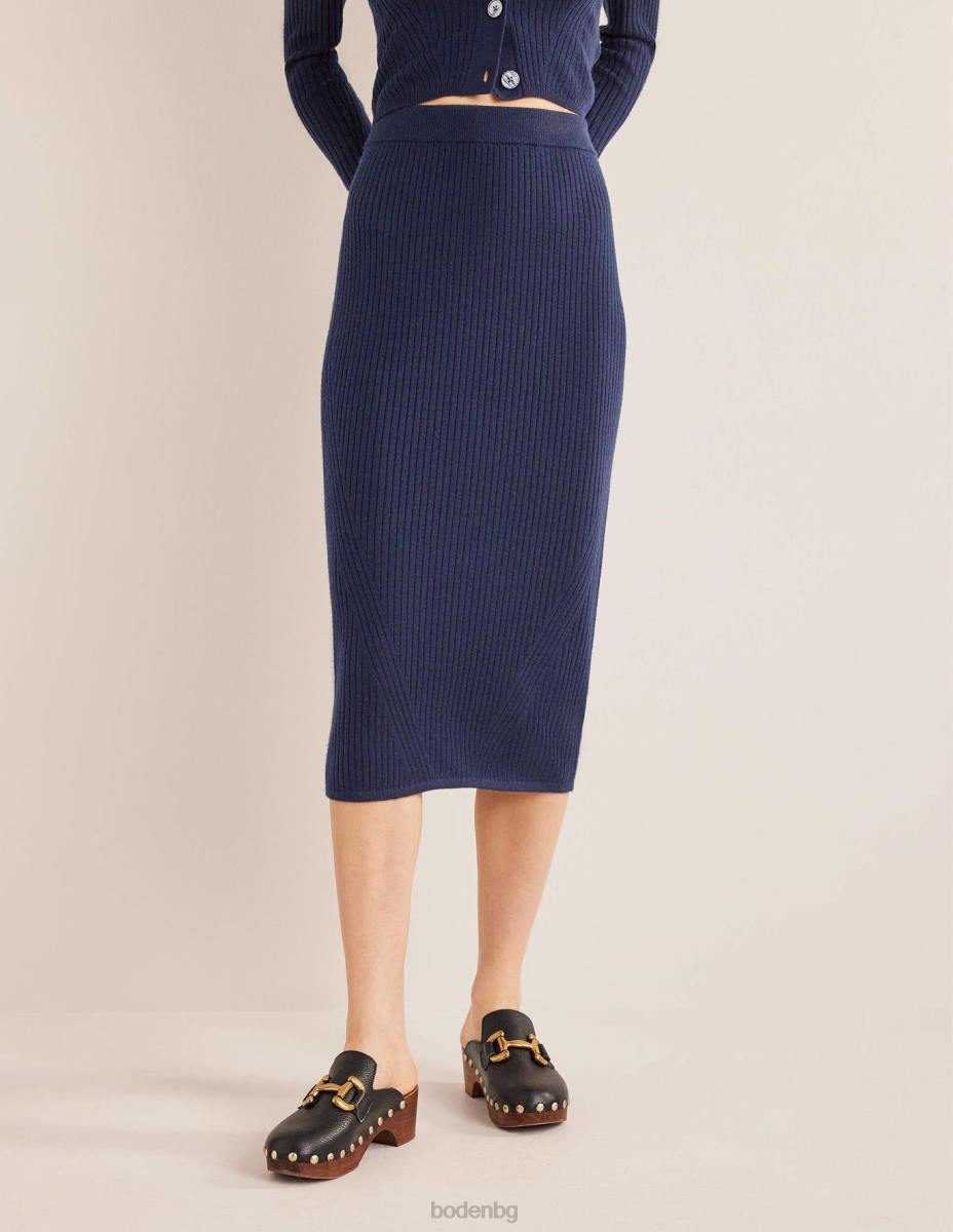 облекло Boden мериносова трикотажна миди пола военноморски флот Жени LL681553