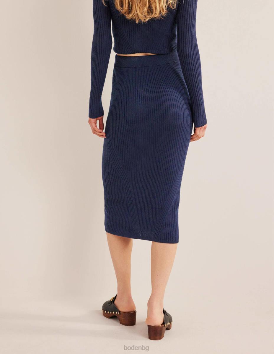 облекло Boden мериносова трикотажна миди пола военноморски флот Жени LL681553