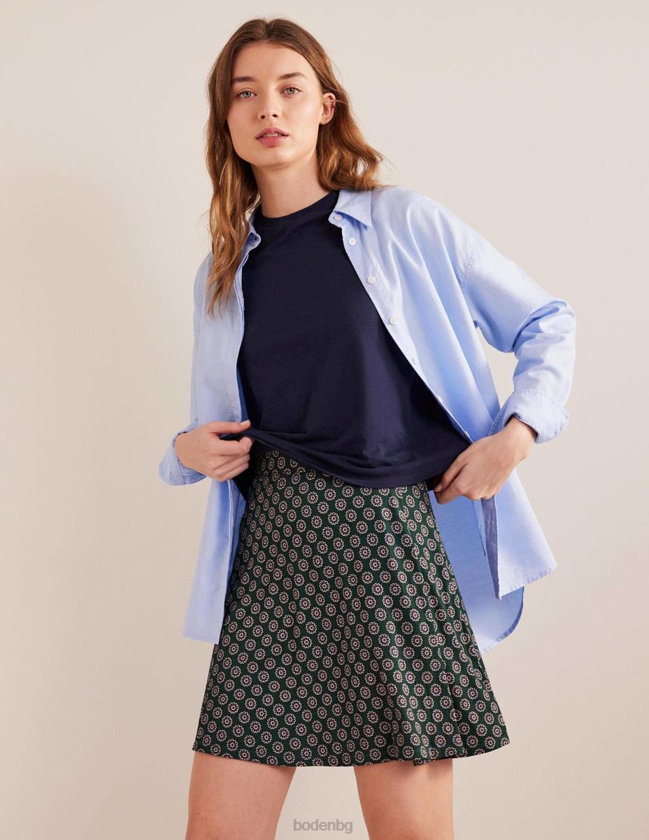 облекло Boden мини пола от трико зелено и слънчогледово гео Жени LL681573