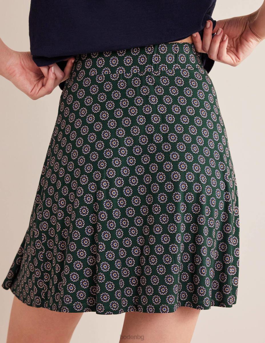 облекло Boden мини пола от трико зелено и слънчогледово гео Жени LL681573