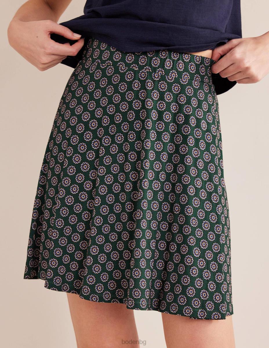 облекло Boden мини пола от трико зелено и слънчогледово гео Жени LL681573