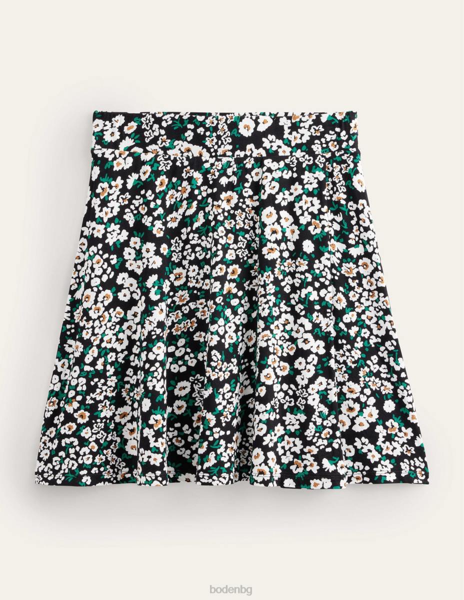 облекло Boden мини пола от трико черен сърдечен цвят Жени LL681617