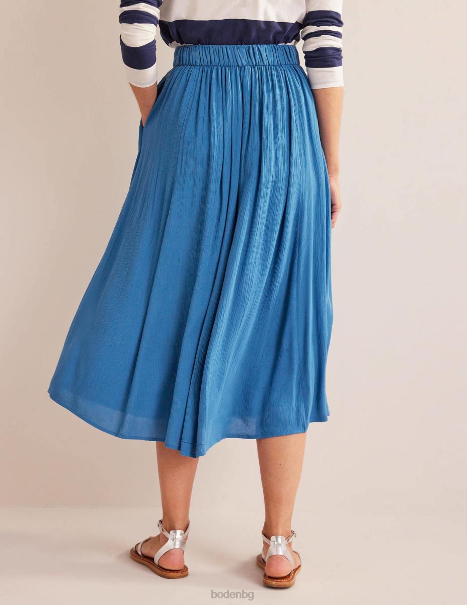 облекло Boden миди пола с бръчки егейско синьо Жени LL681799