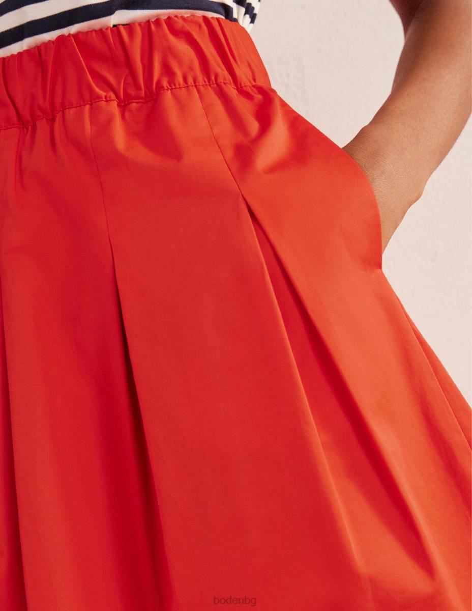 облекло Boden плисирана памучна пола вермилион червено Жени LL681806