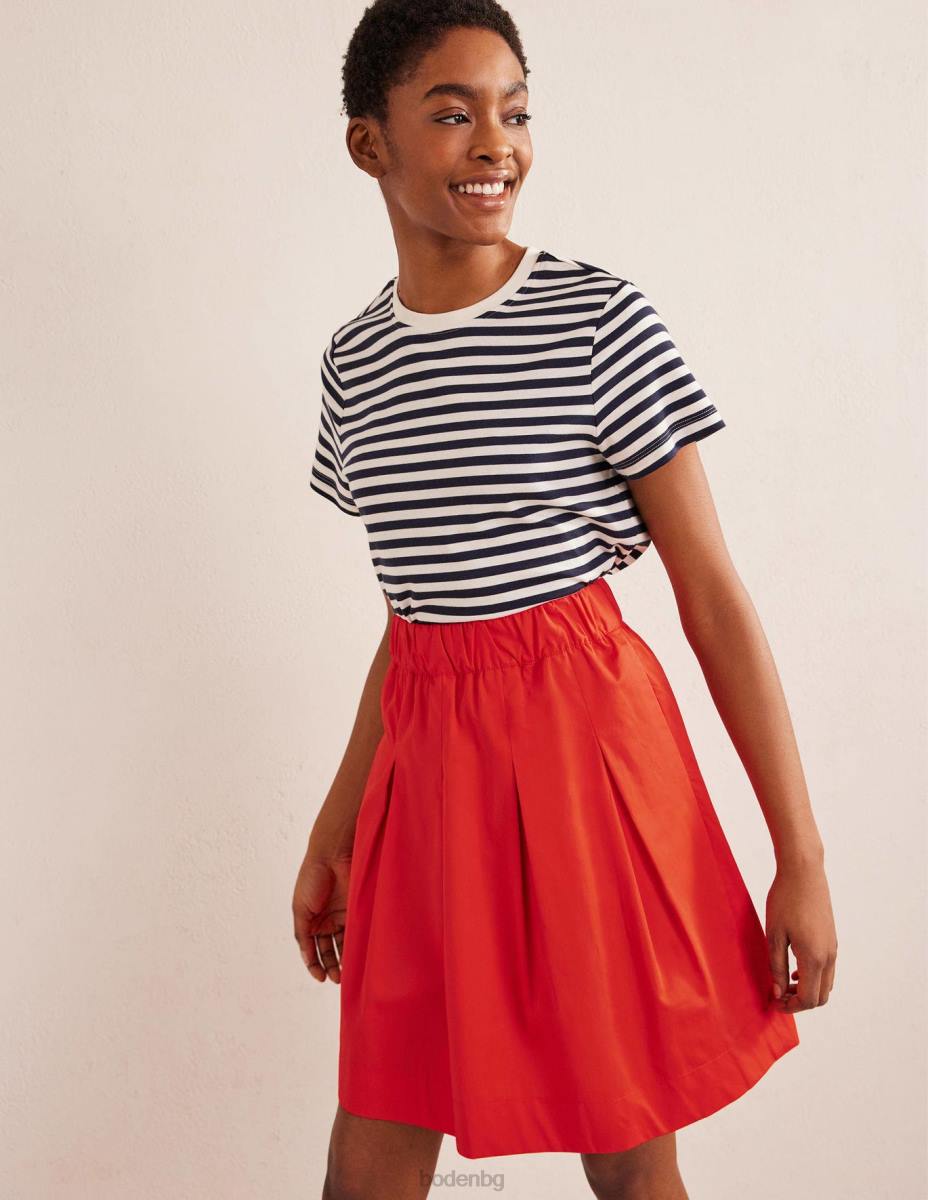 облекло Boden плисирана памучна пола вермилион червено Жени LL681806