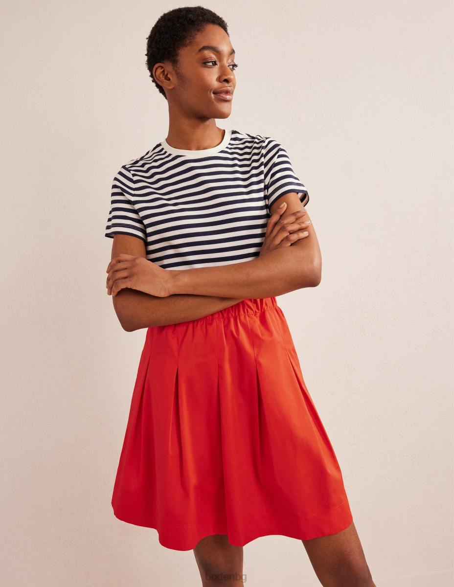 облекло Boden плисирана памучна пола вермилион червено Жени LL681806