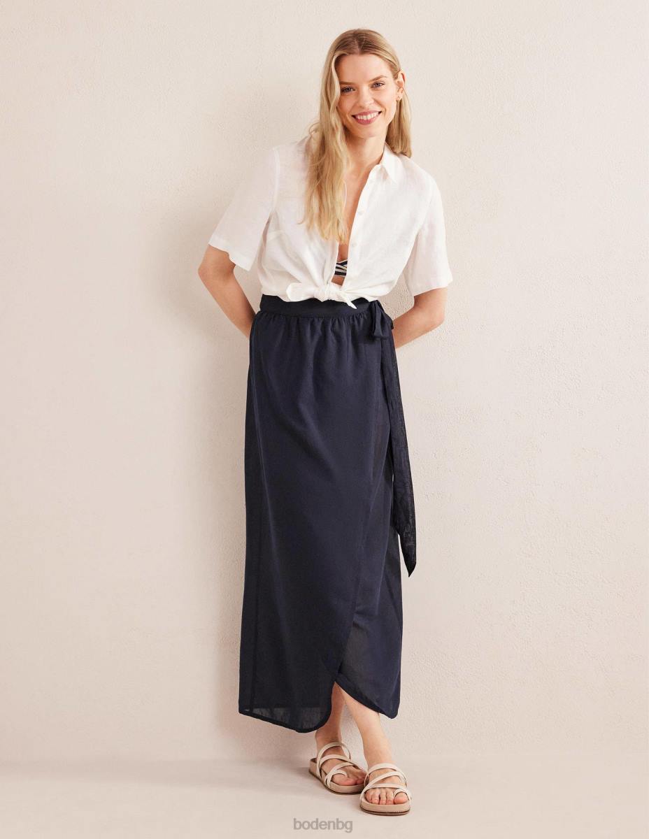 облекло Boden памучна макси пола военноморски флот Жени LL681923