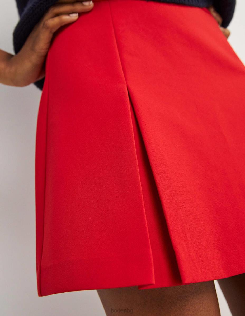облекло Boden плисирана мини пола с а-линия червен Жени LL681940