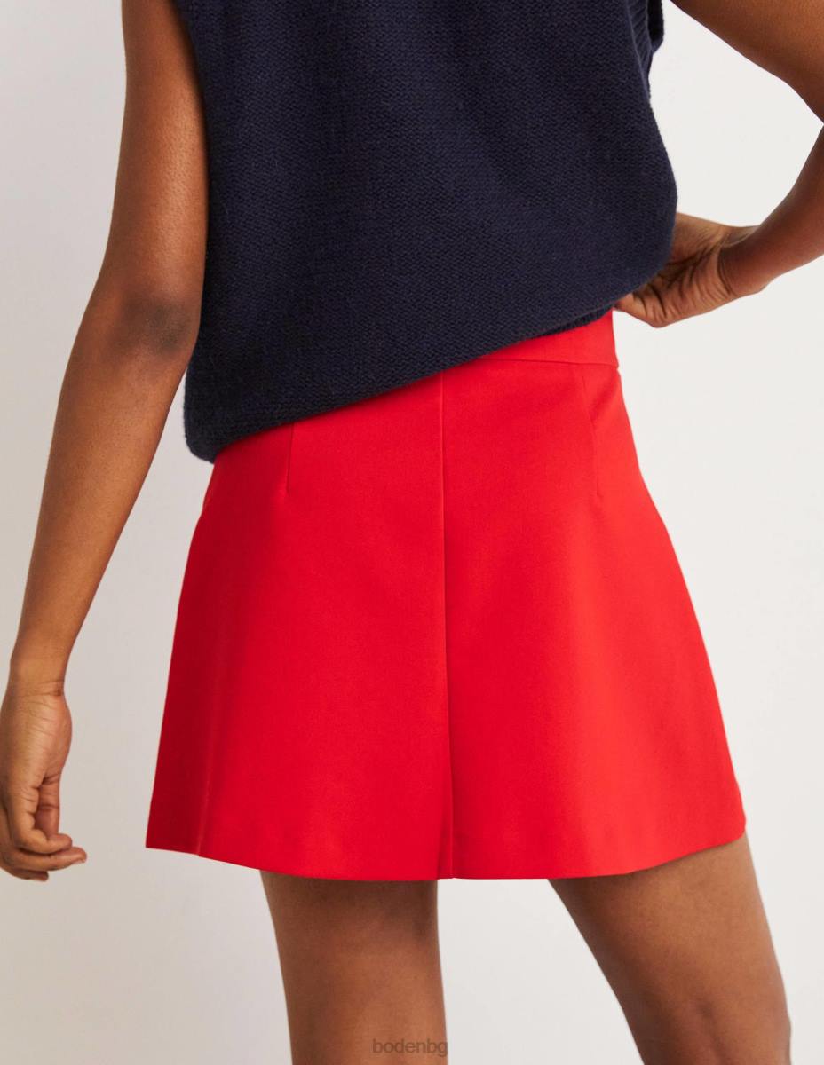 облекло Boden плисирана мини пола с а-линия червен Жени LL681940