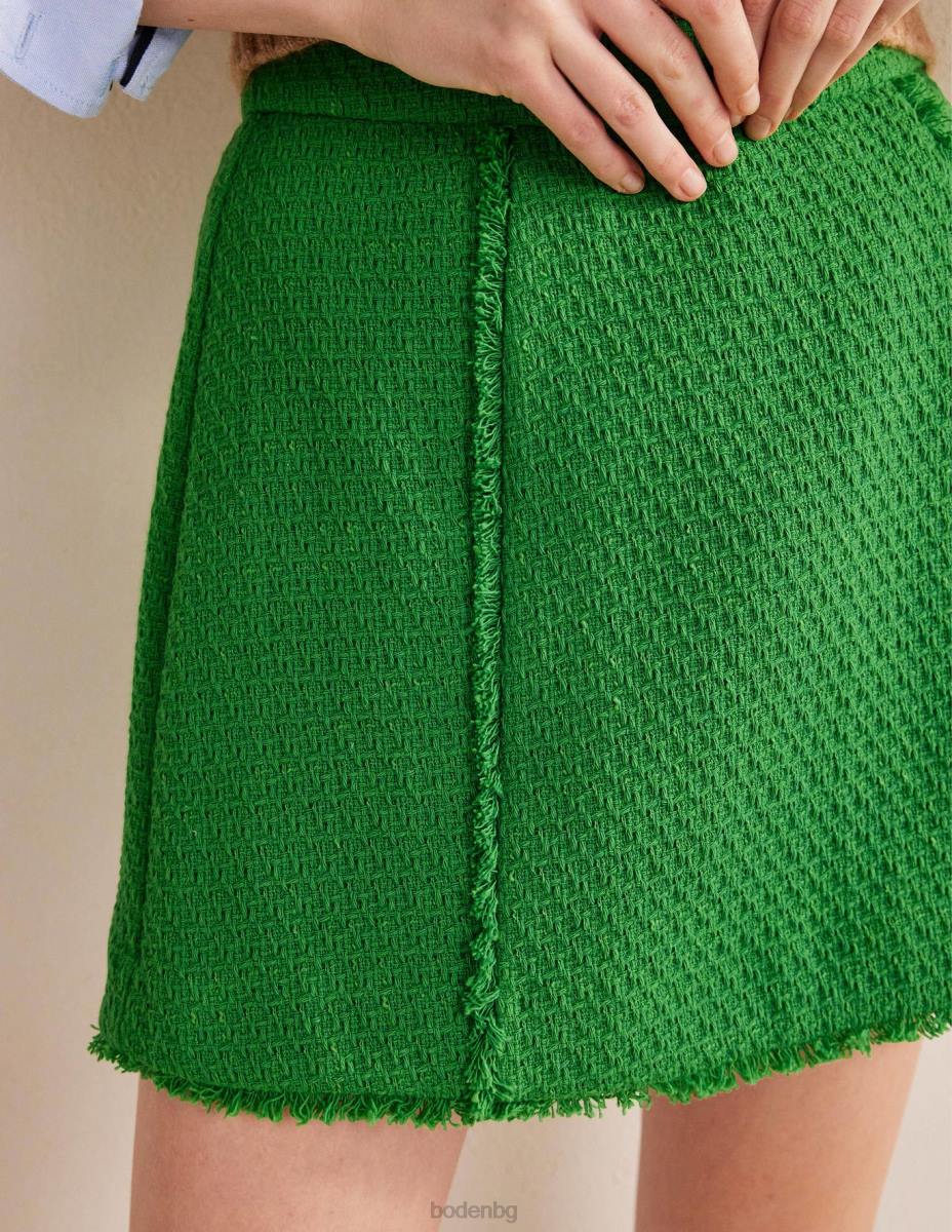 облекло Boden интересен мини от туид зелено Жени LL682008