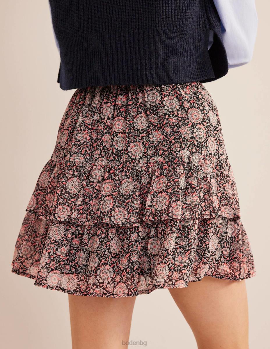 облекло Boden мини пола с волани пуканки и флорален гоблен Жени LL682011