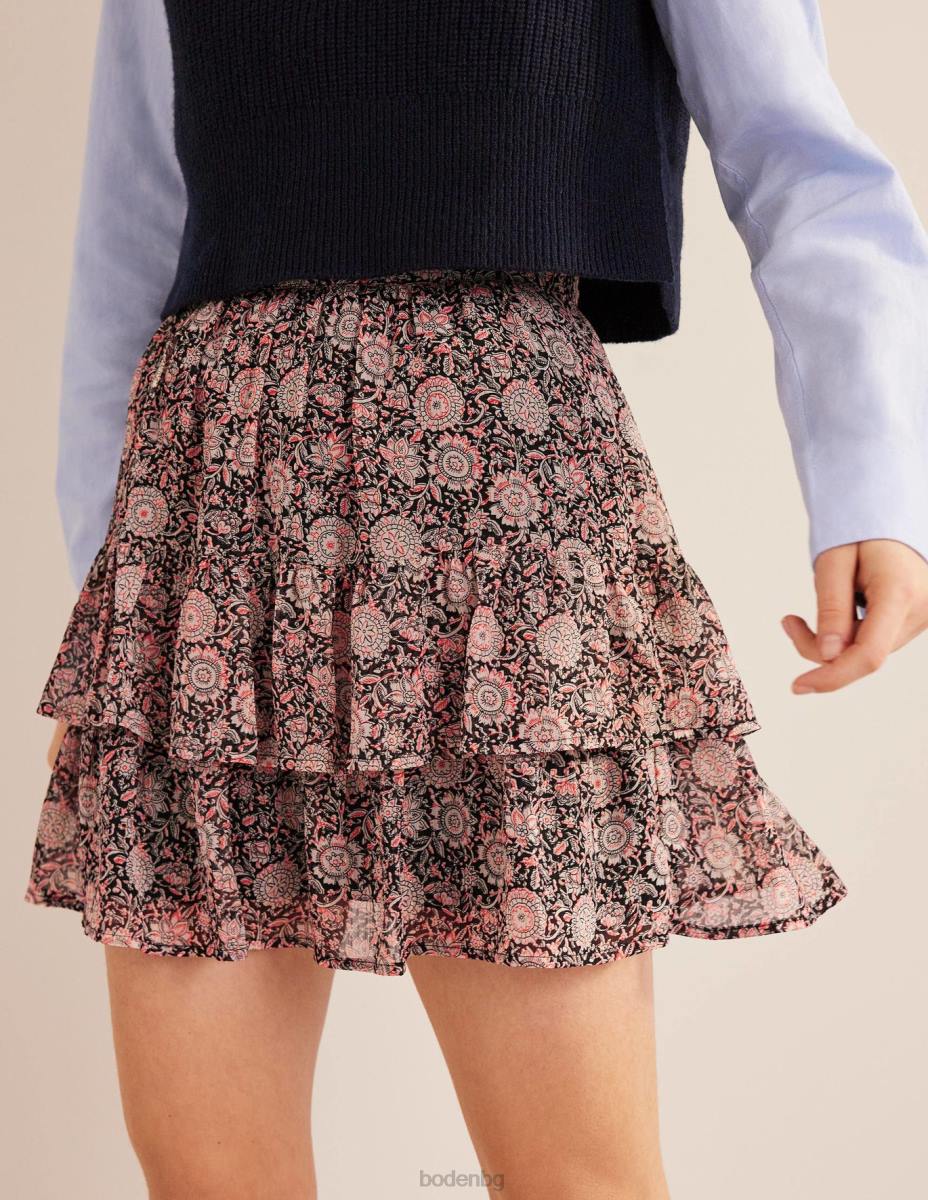 облекло Boden мини пола с волани пуканки и флорален гоблен Жени LL682011