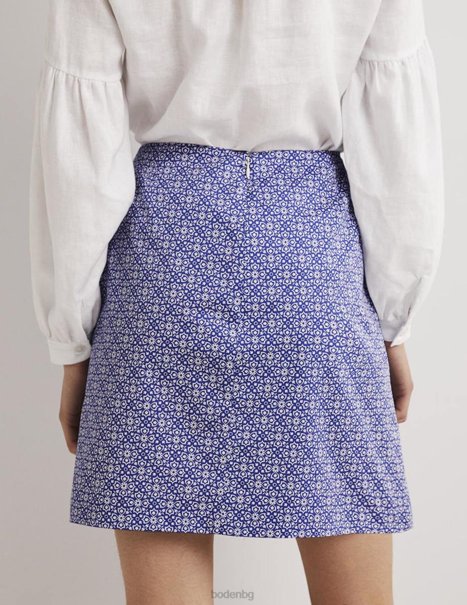 облекло Boden мини пола с щампована линия камбанка и цвете Жени LL682038